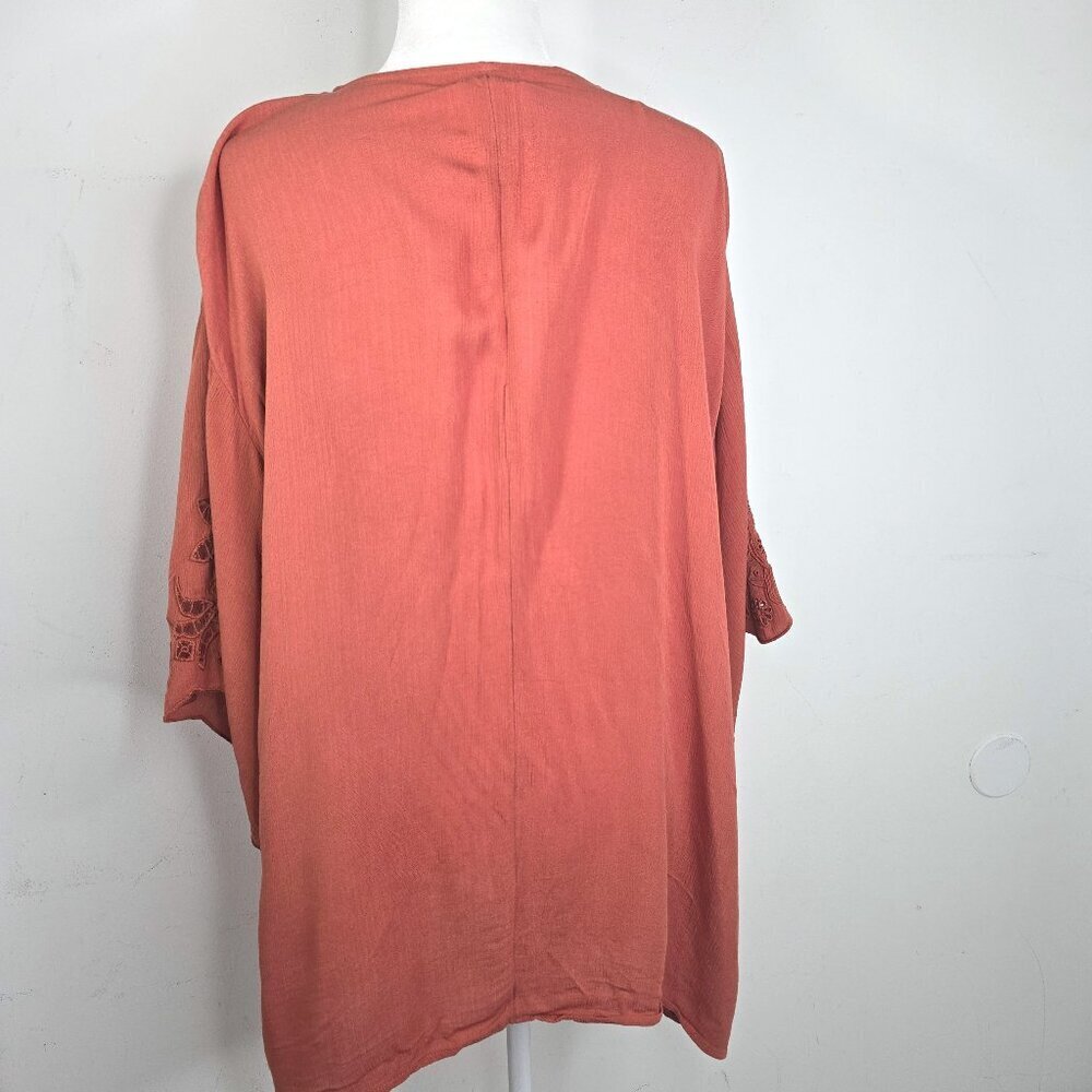 Maurices Terracota Rust Open Front Boho Floral Cu… - image 5